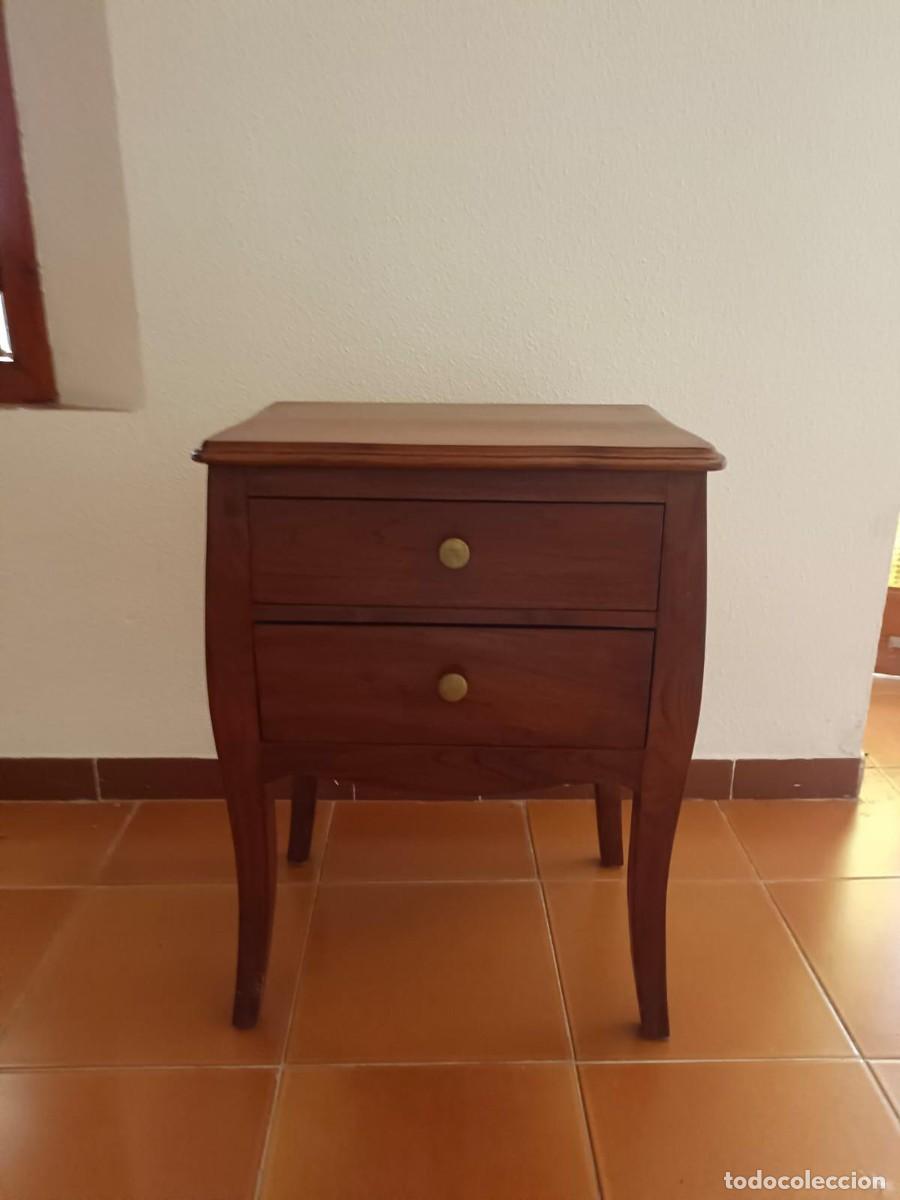 Vintage: MESA DE NOCHE DE TECA DOS CAJONES - Foto 1