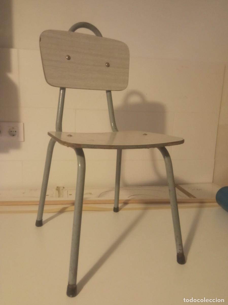 Vintage: silla infantil formica y hierro - Foto 1