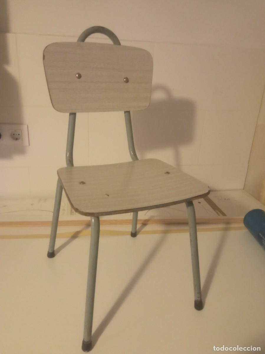 Vintage: silla infantil formica y hierro - Foto 2