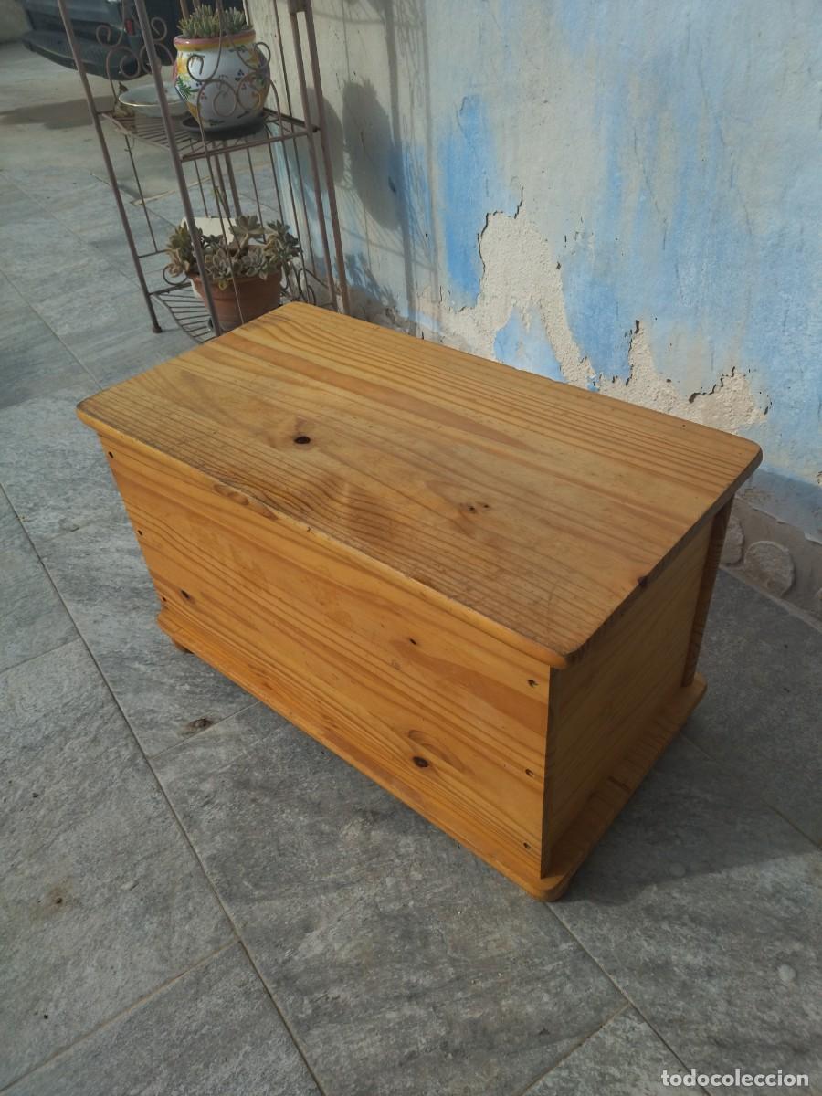 Vintage: Ba&uacute;l de madera de pino natural. - Foto 5