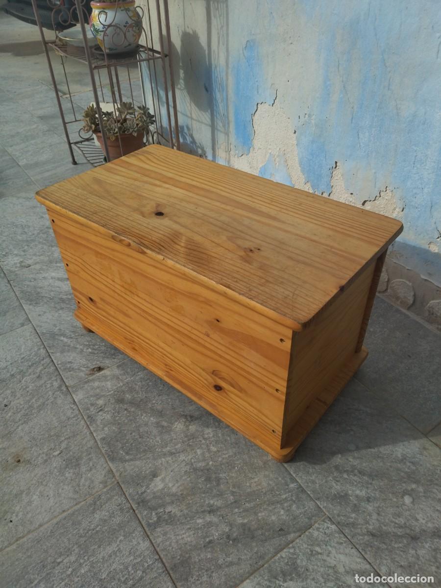 Vintage: Ba&uacute;l de madera de pino natural. - Foto 6