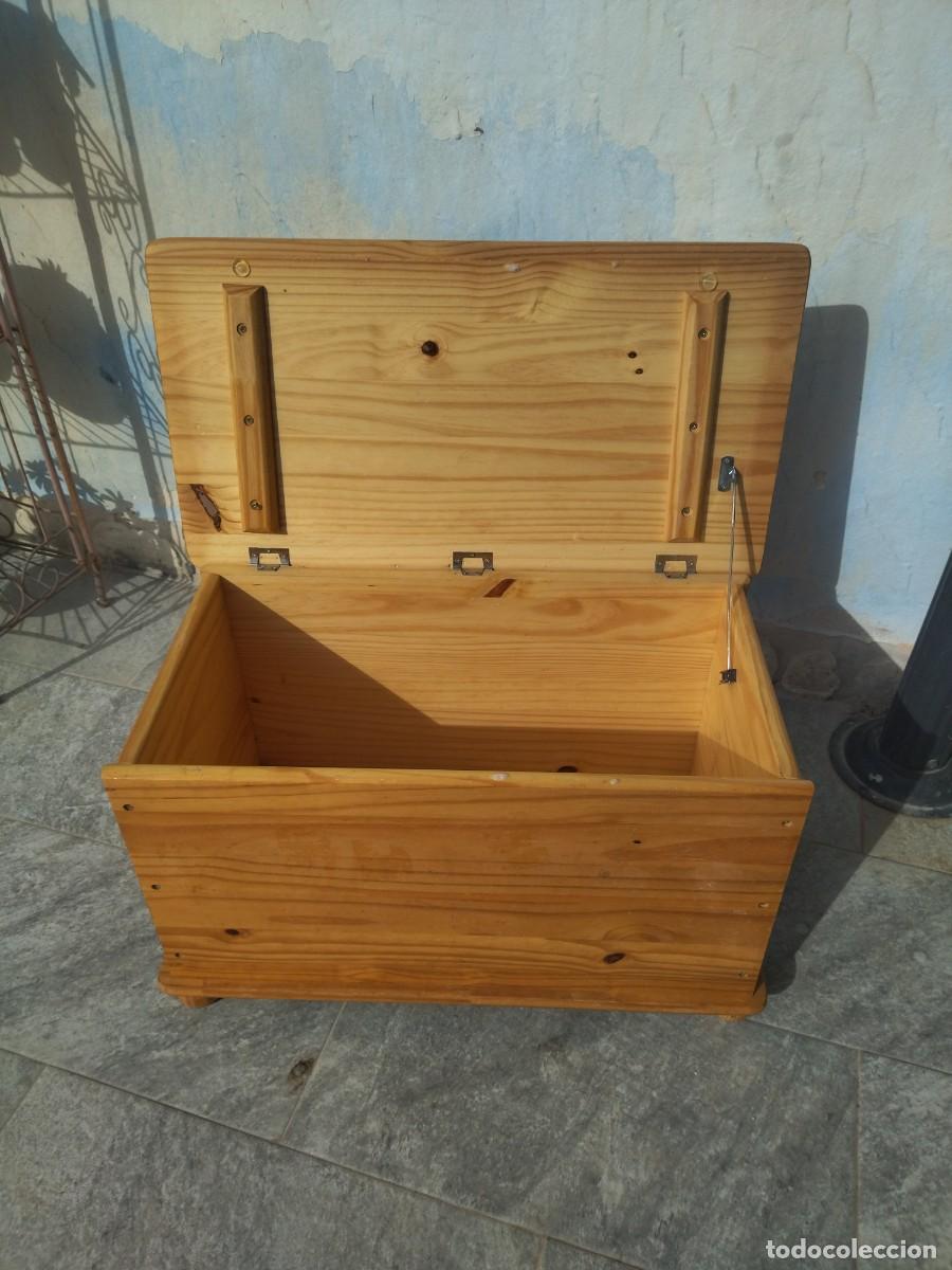 Vintage: Ba&uacute;l de madera de pino natural. - Foto 7