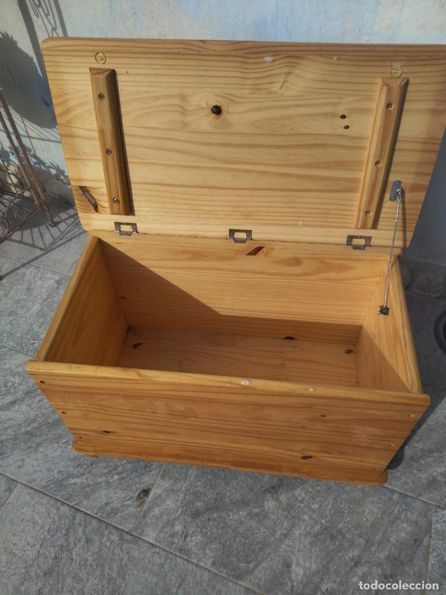 Vintage: Ba&uacute;l de madera de pino natural. - Foto 8