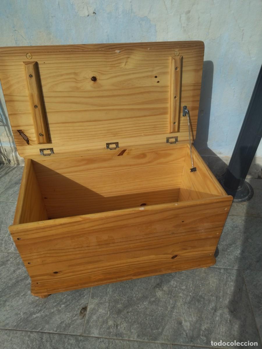Vintage: Ba&uacute;l de madera de pino natural. - Foto 9