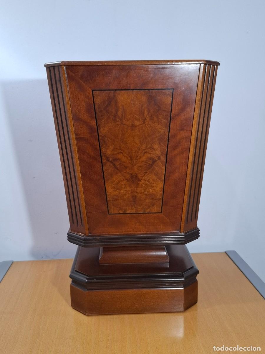 Vintage: Papelera de madera de nogal. - Foto 1