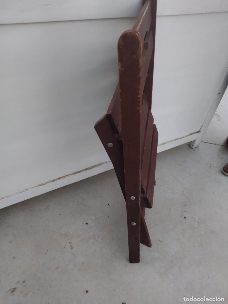 Vintage: Antigua silla plegable, de madera. - Foto 9