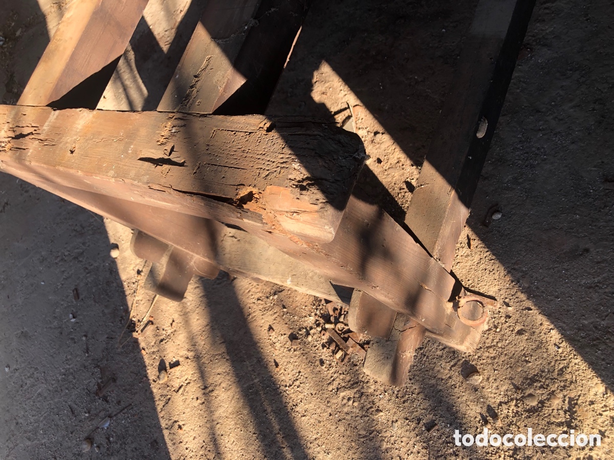 Vintage: Estructura de mesa industrial de madera - Foto 6