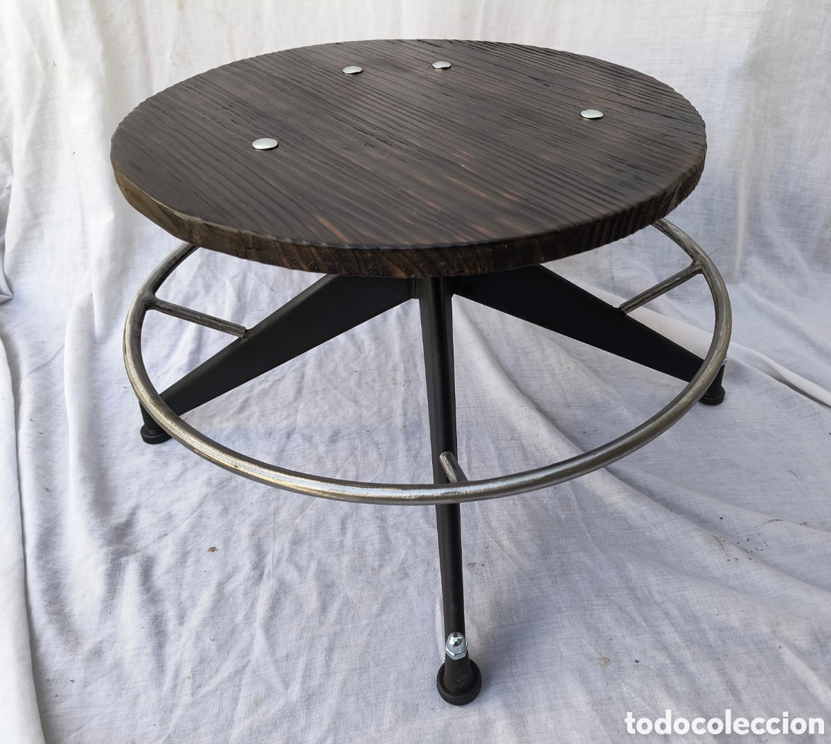Vintage: Mesa auxiliar tipo industrial - Foto 2
