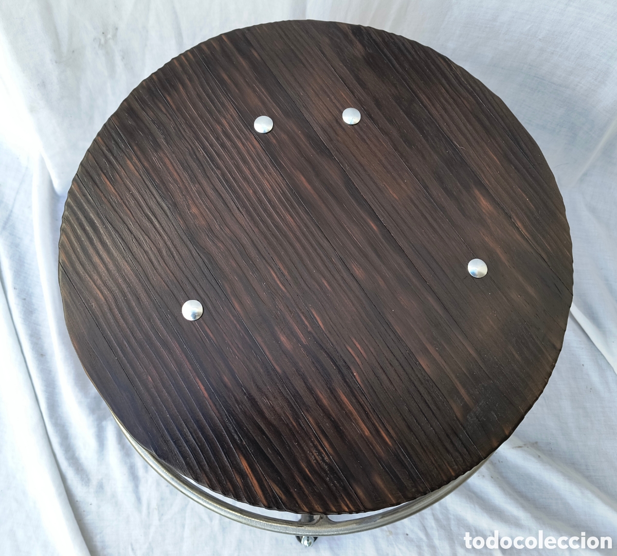 Vintage: Mesa auxiliar tipo industrial - Foto 6