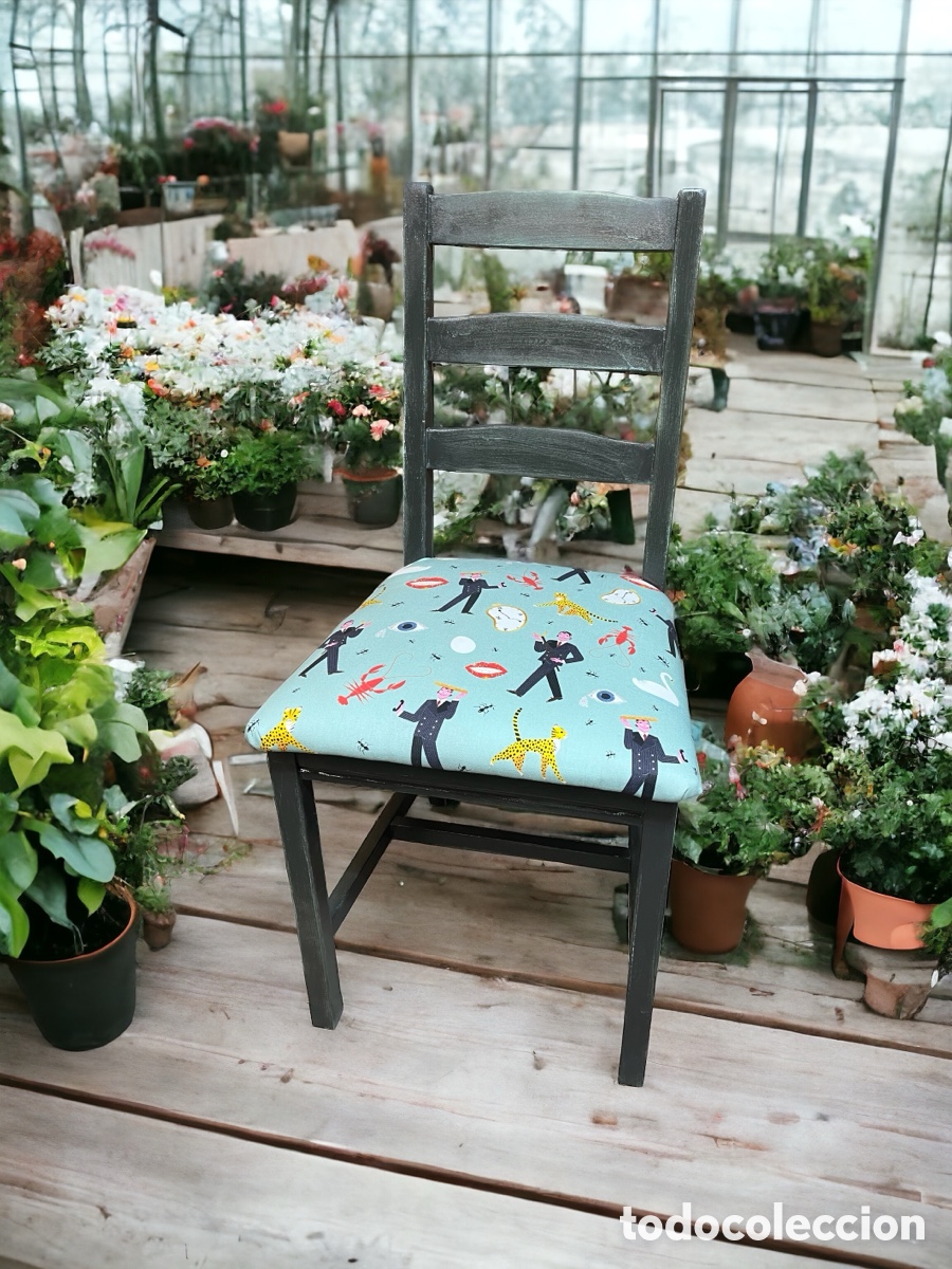 Vintage: Silla restaurada y tapizada - Foto 2