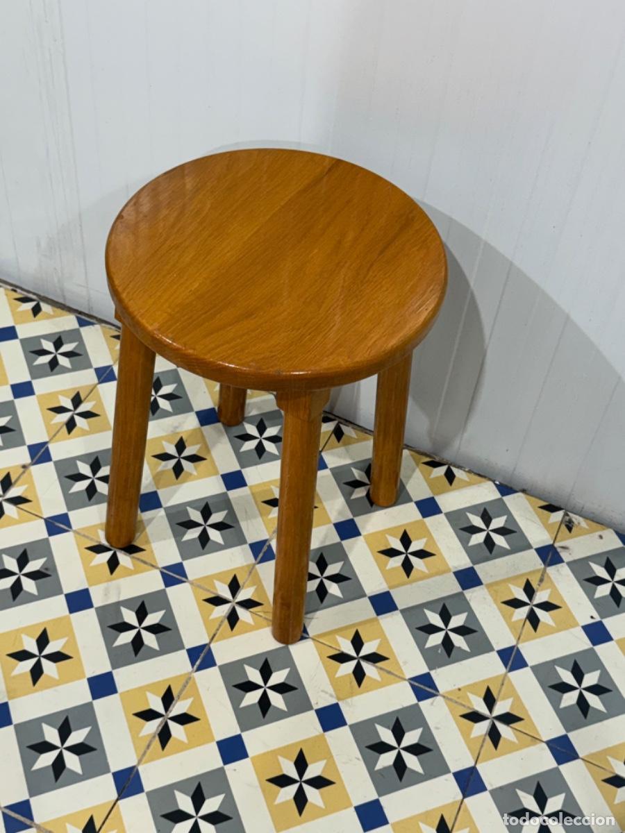 Vintage: TABURETE EN MADERA DE PINO - Foto 3