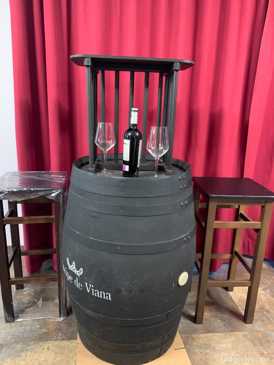 Vintage: MESA; BARRIL CON SOPORTE PARA TAPAS Y PINCHOS. - Foto 1