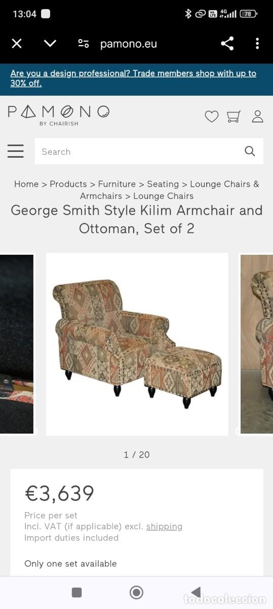 Vintage: Butaca estilo George Smith x2 - Foto 5