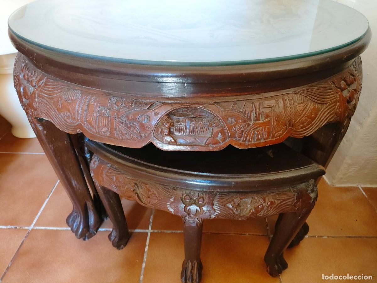 Vintage: Mesa oriental tallada - Foto 1