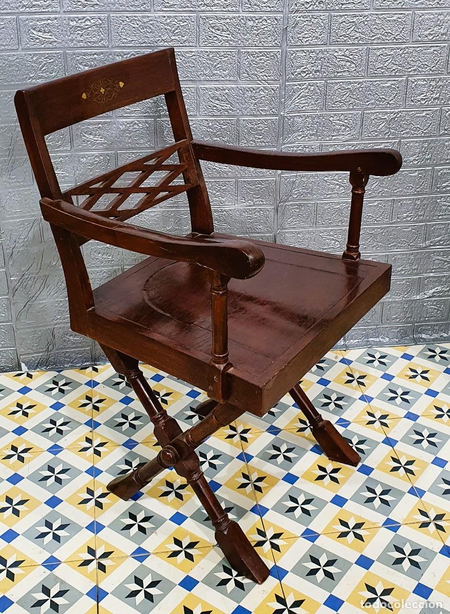 Vintage: Sill&oacute;n vintage con incrustaciones de metal - Foto 5