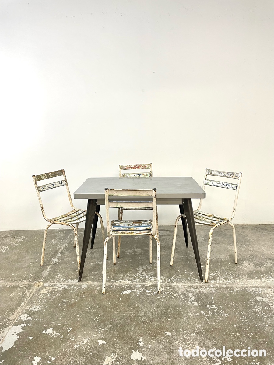 Vintage: Mesa de hierro estilo industrial franc&eacute;s - Foto 13