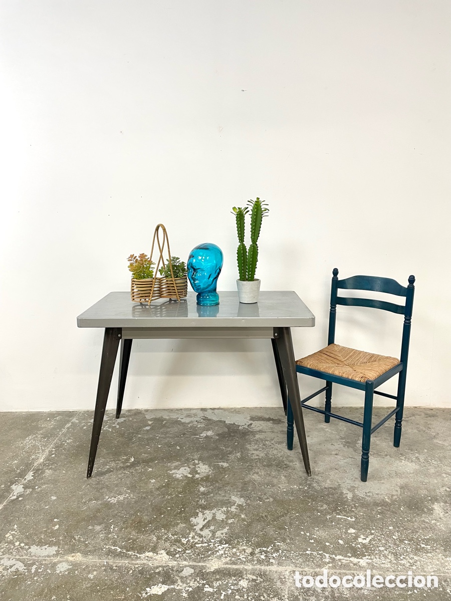 Vintage: Mesa de hierro estilo industrial franc&eacute;s - Foto 1