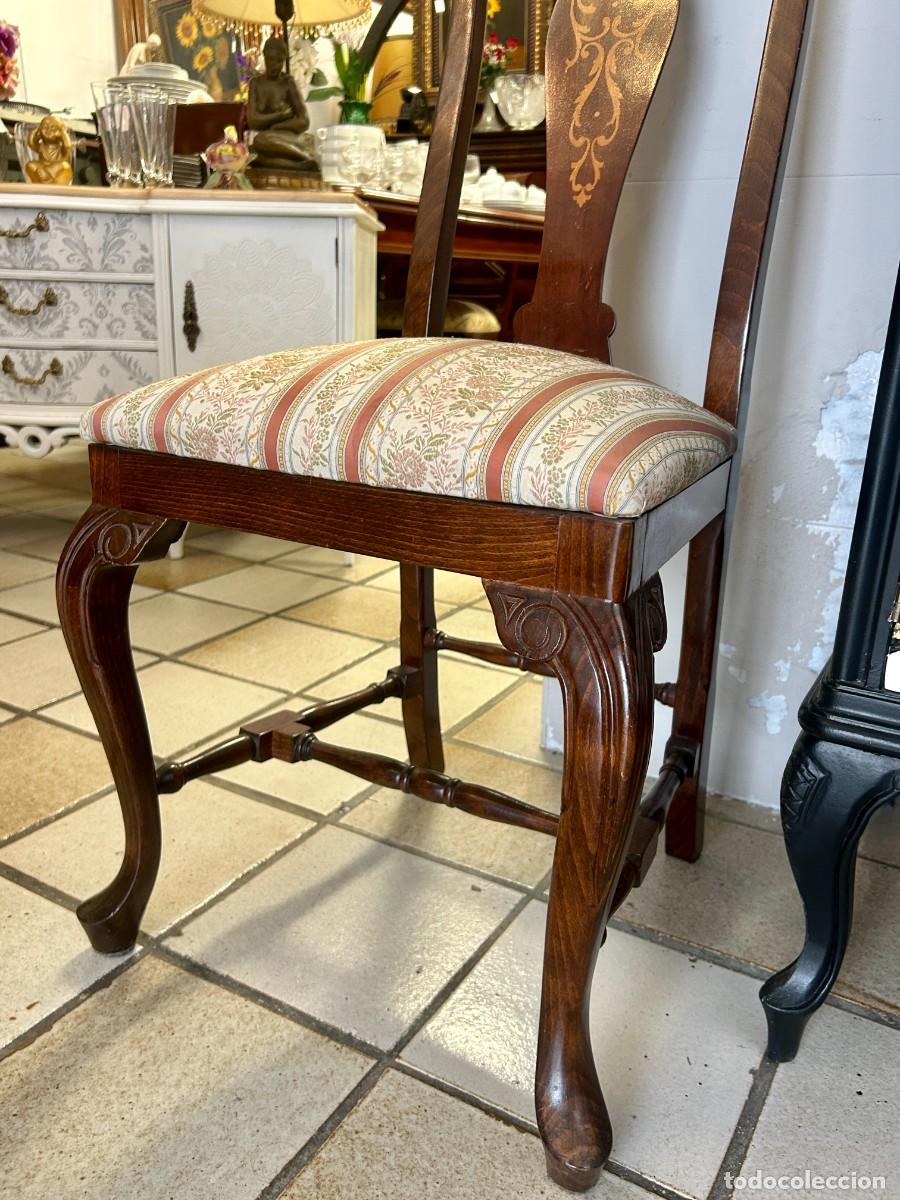 Vintage: Silla con marqueter&iacute;a - Foto 4