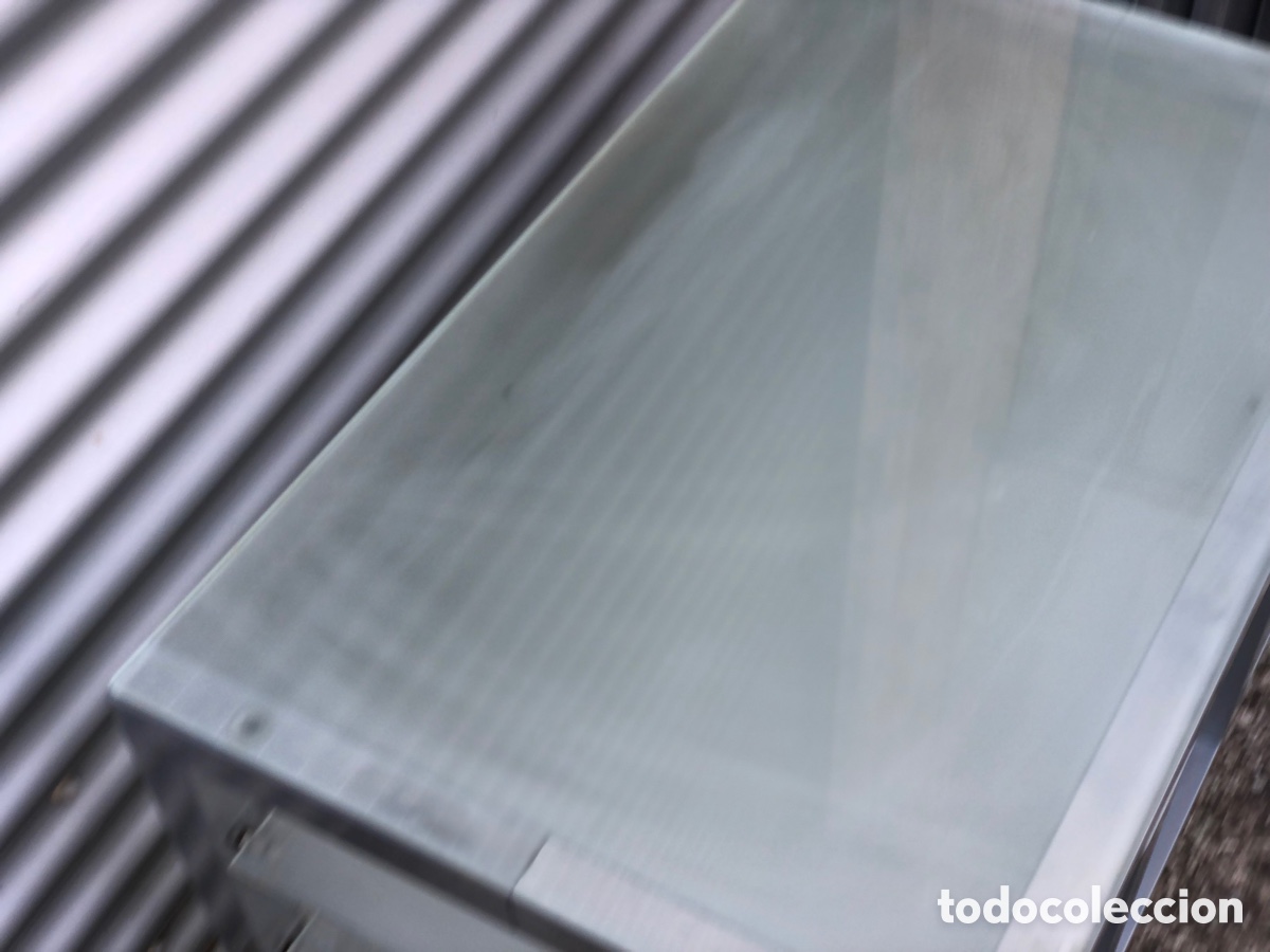Vintage: MESA DE CENTRO DE CRISTAL Y METAL - Foto 6