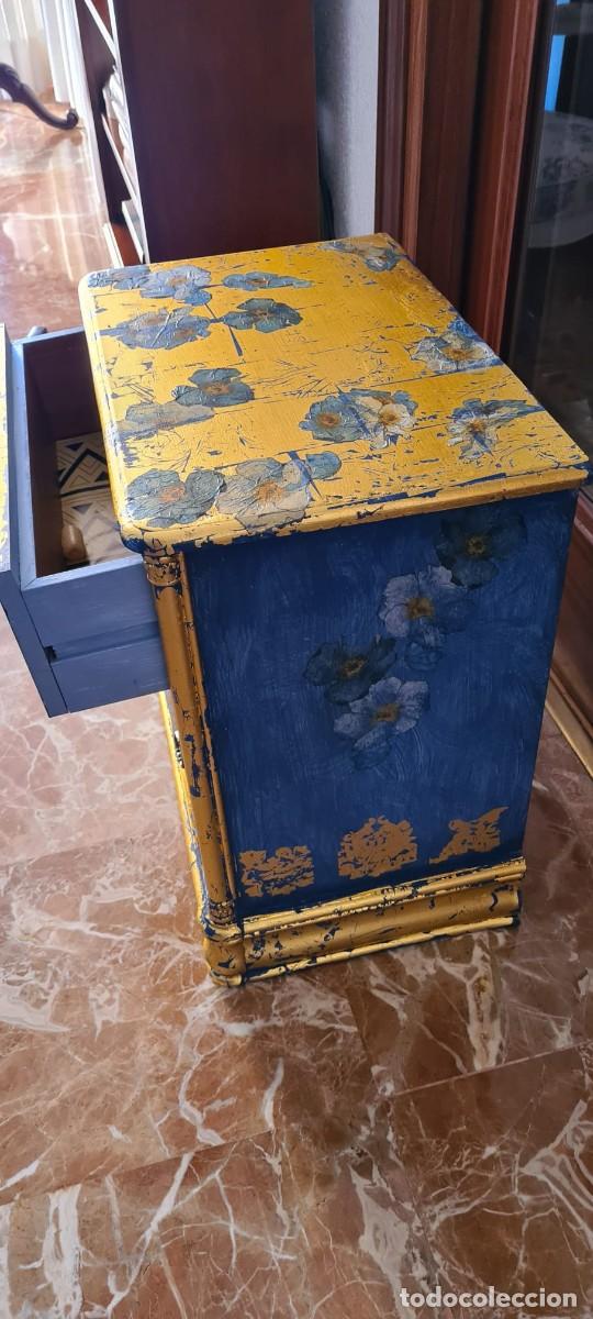 Vintage: mesita azul y dorado - Foto 2