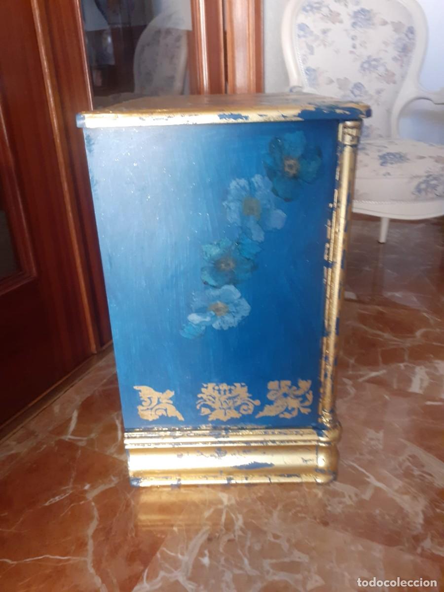 Vintage: mesita azul y dorado - Foto 4