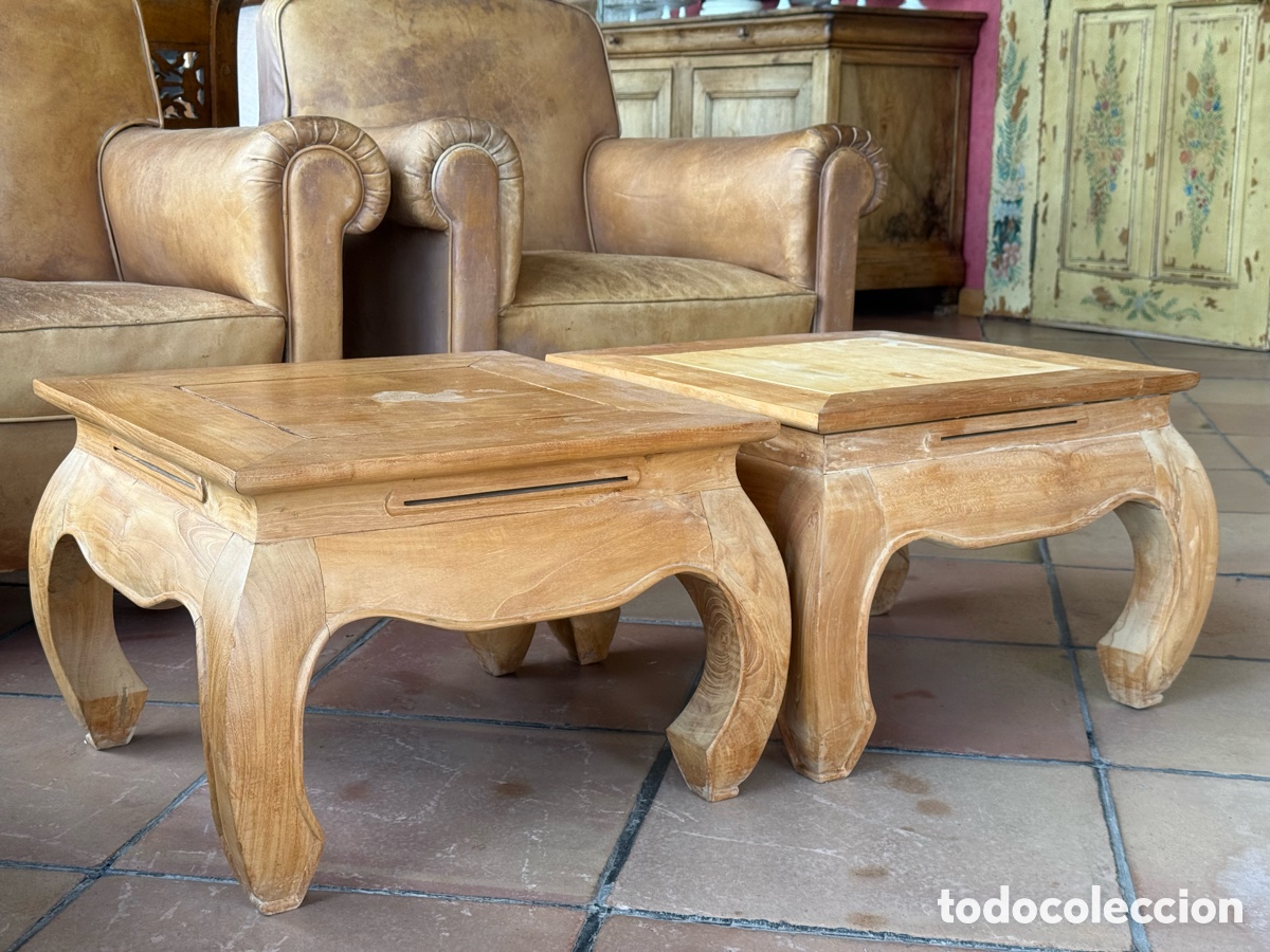 Vintage: Mesa baja de sal&oacute;n en madera naturales - Foto 1