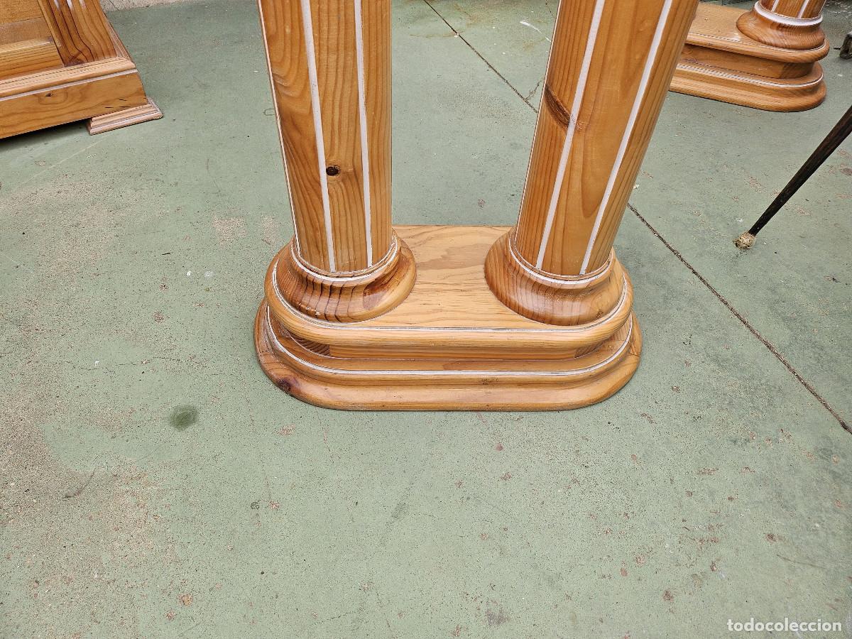 Vintage: 2 columnas de maderas para mesas o consolas - Foto 2