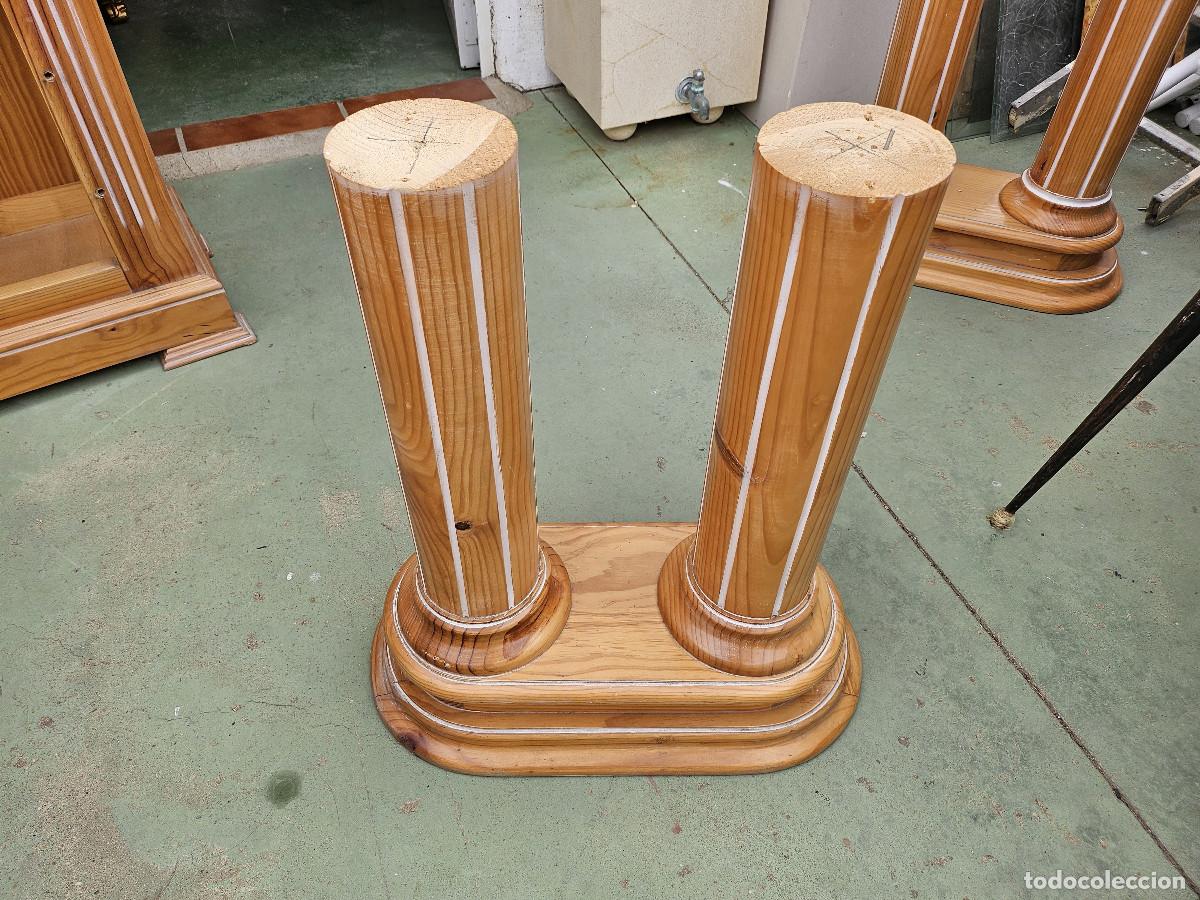 Vintage: 2 columnas de maderas para mesas o consolas - Foto 3