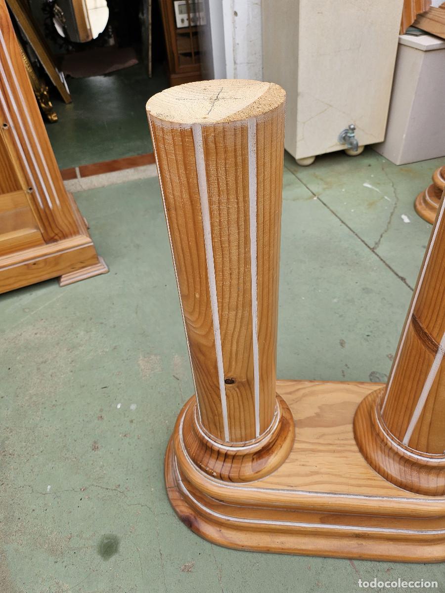 Vintage: 2 columnas de maderas para mesas o consolas - Foto 4