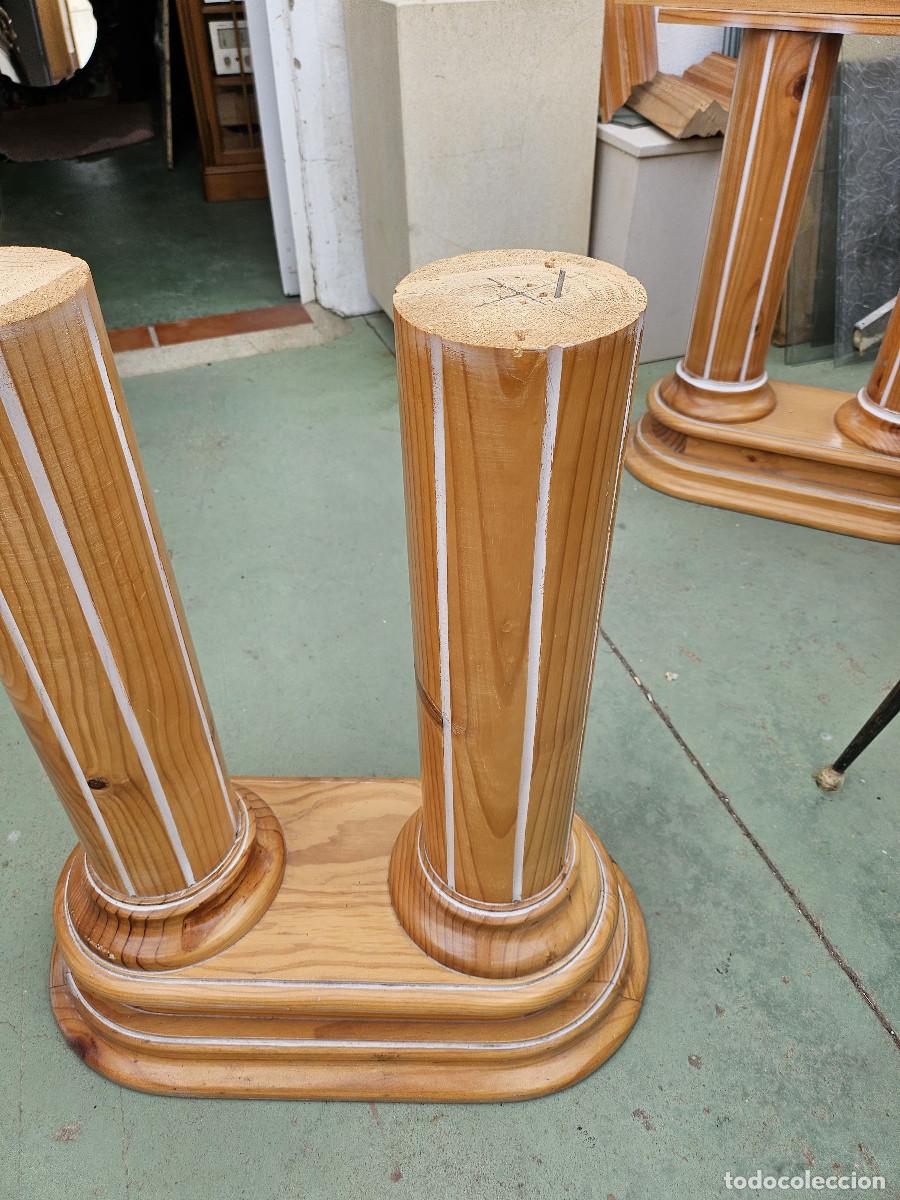 Vintage: 2 columnas de maderas para mesas o consolas - Foto 5