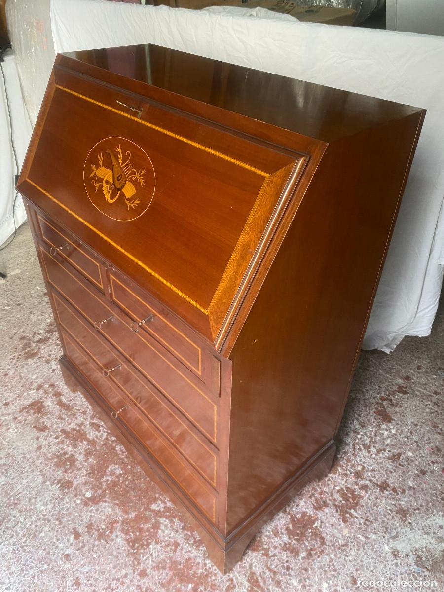 Vintage: Bureau - escritorio madera con marqueteria - Foto 1