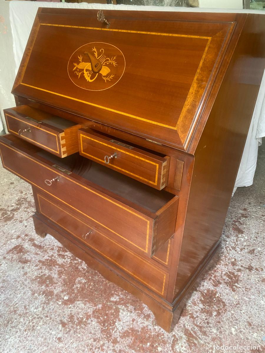 Vintage: Bureau - escritorio madera con marqueteria - Foto 2