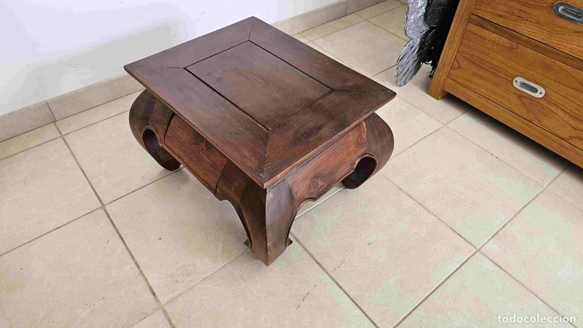 Vintage: MESITA DE MADERA ESTILO ORIENTAL CON CAJON - Foto 2