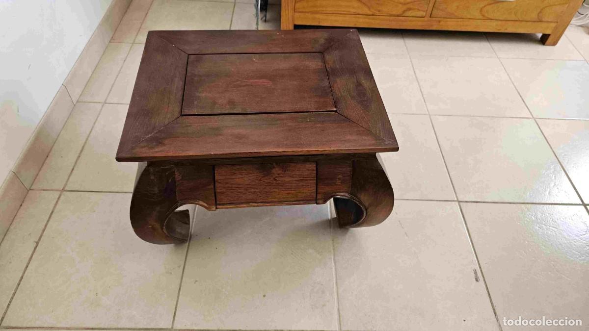 Vintage: MESITA DE MADERA ESTILO ORIENTAL CON CAJON - Foto 1