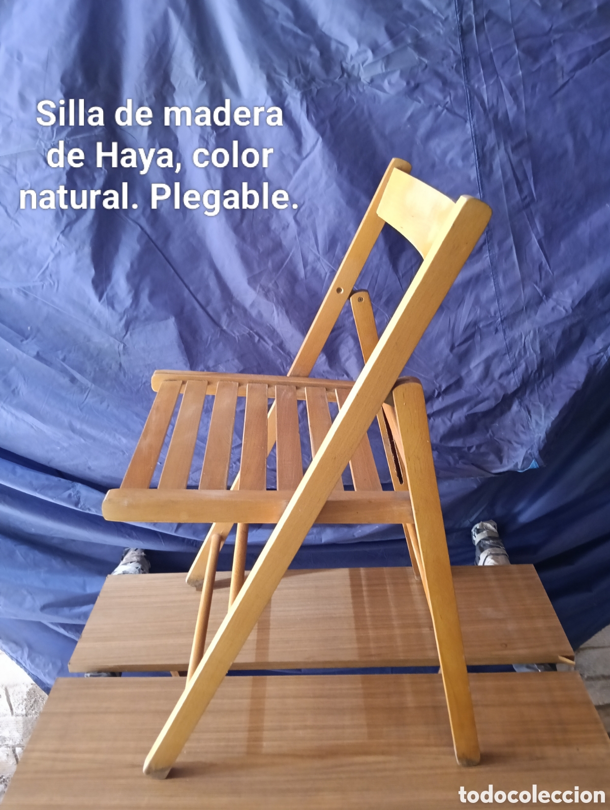 Vintage: Silla plegable madera de Haya - Foto 1