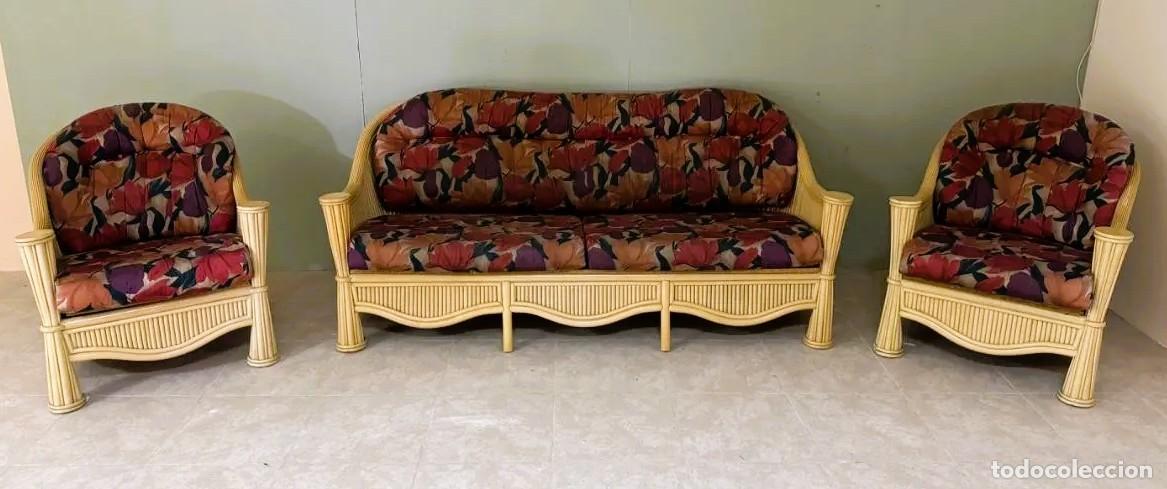 Vintage: CONJUNTO VINTAGE DE SOFA Y SILLONES EN BAMB&Uacute; - Foto 11