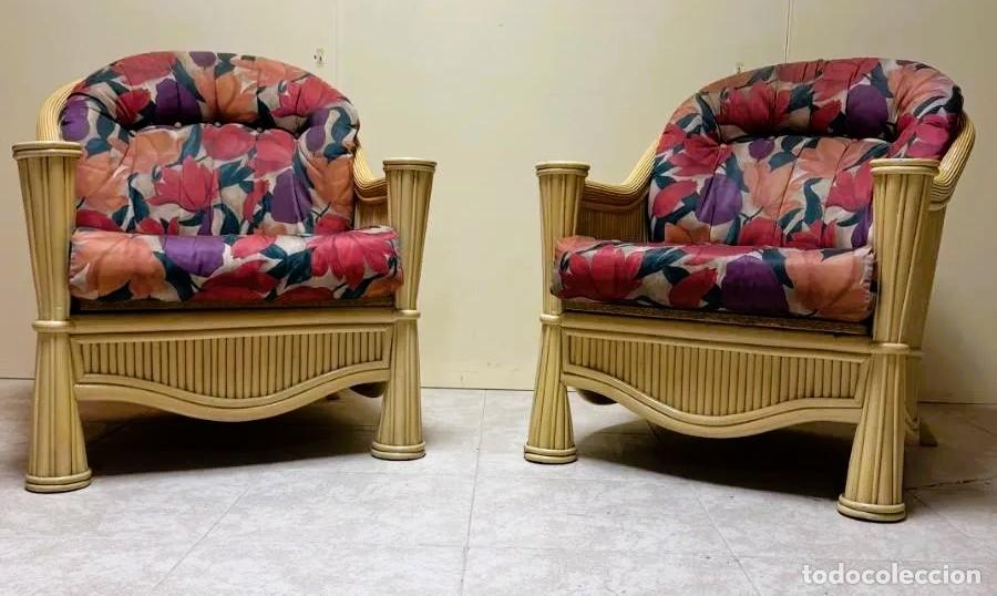 Vintage: PAREJA DE SILLONES VINTAGE EN BAMB&Uacute; - Foto 2