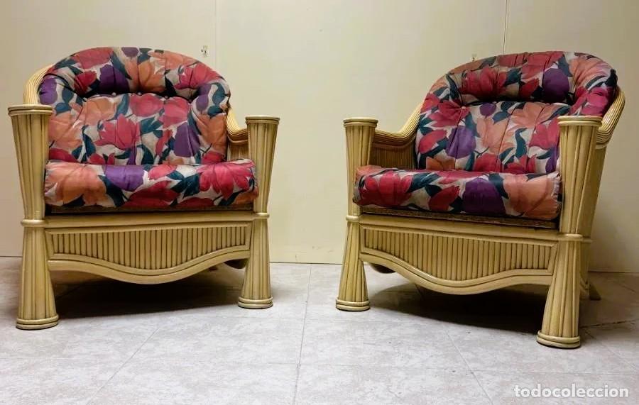 Vintage: PAREJA DE SILLONES VINTAGE EN BAMB&Uacute; - Foto 3