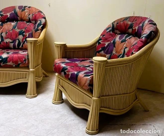 Vintage: PAREJA DE SILLONES VINTAGE EN BAMB&Uacute; - Foto 5