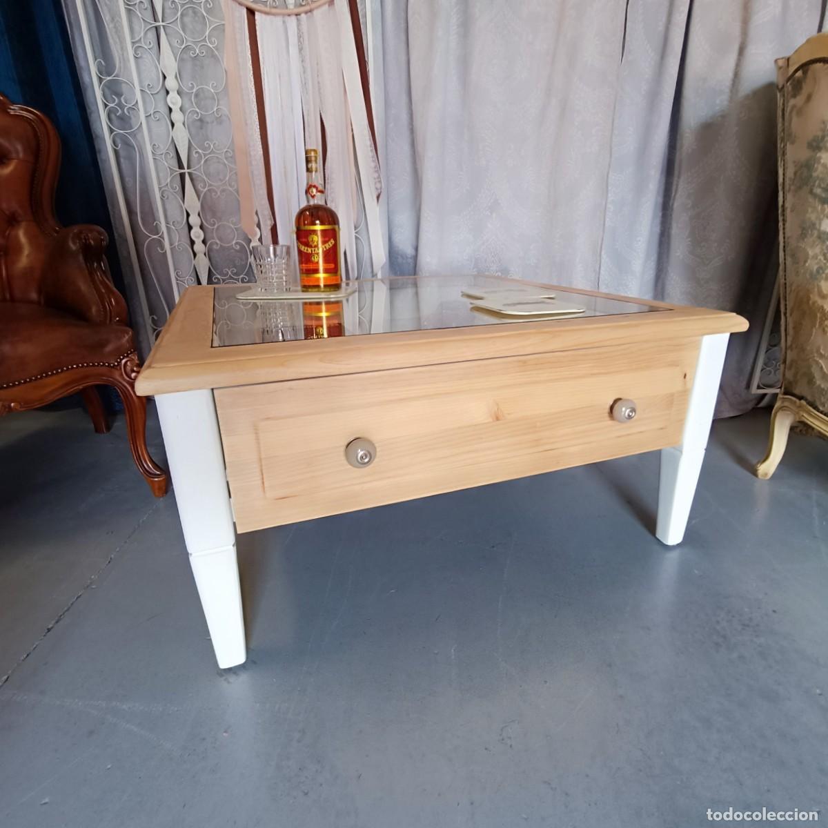 Vintage: MESA DE CENTRO DE MADERA MACIZA. - Foto 1