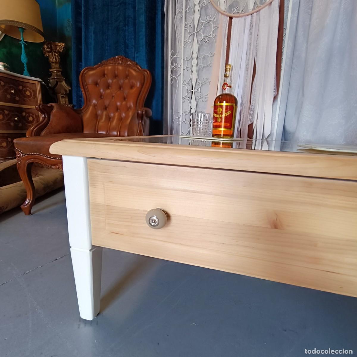 Vintage: MESA DE CENTRO DE MADERA MACIZA. - Foto 9