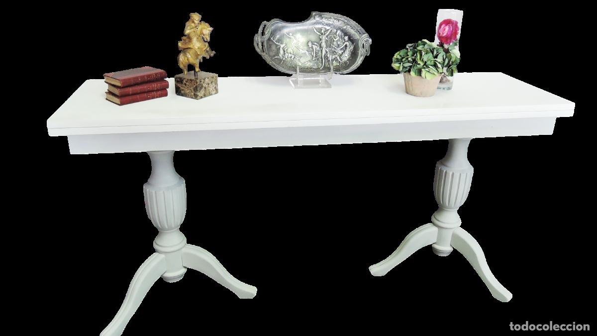 Vintage: MESA EXTENSIBLE DE LIBRO PARA COMEDOR, O PLEGADA COMO CONSOLA - Foto 1