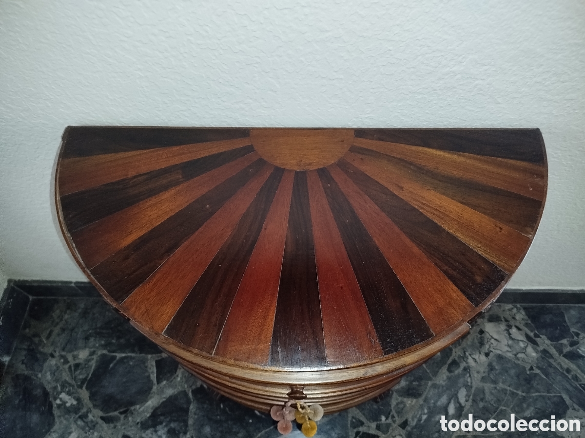 Vintage: Mesa semicircular de madera con m&uacute;ltiples cajones - Foto 2