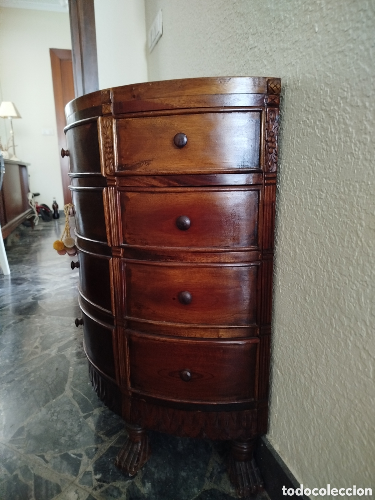 Vintage: Mesa semicircular de madera con m&uacute;ltiples cajones - Foto 5
