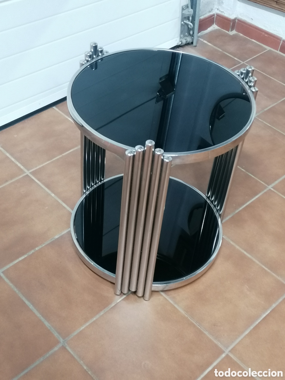Vintage: Mesa auxiliar dise&ntilde;o cromada - Foto 2