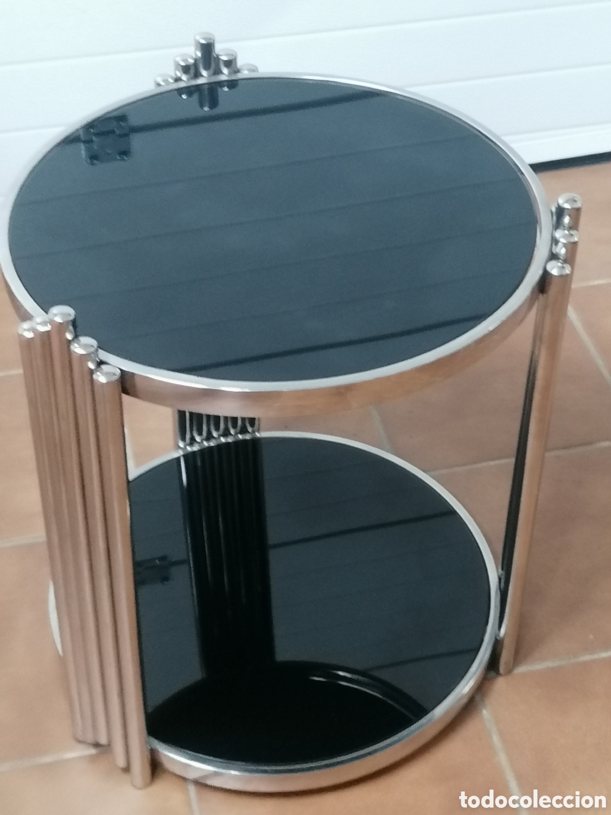 Vintage: Mesa auxiliar dise&ntilde;o cromada - Foto 4