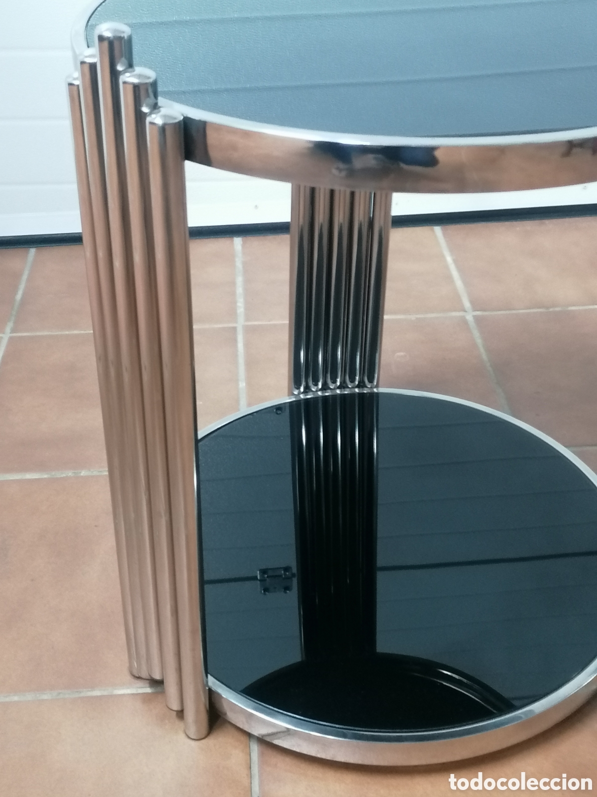 Vintage: Mesa auxiliar dise&ntilde;o cromada - Foto 5