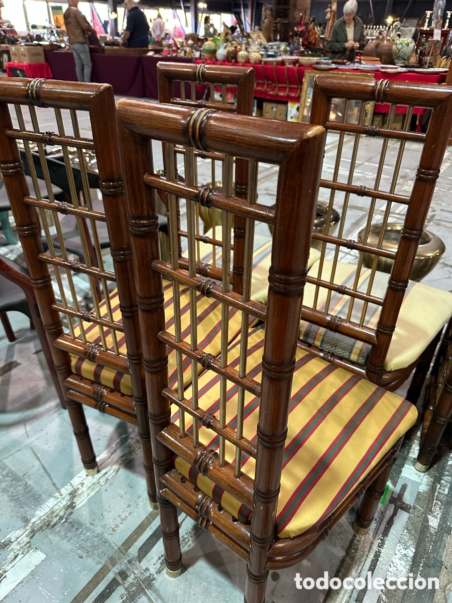 Vintage: Sillas madera imitaci&oacute;n bamb&uacute; tipo Valenti - Foto 3