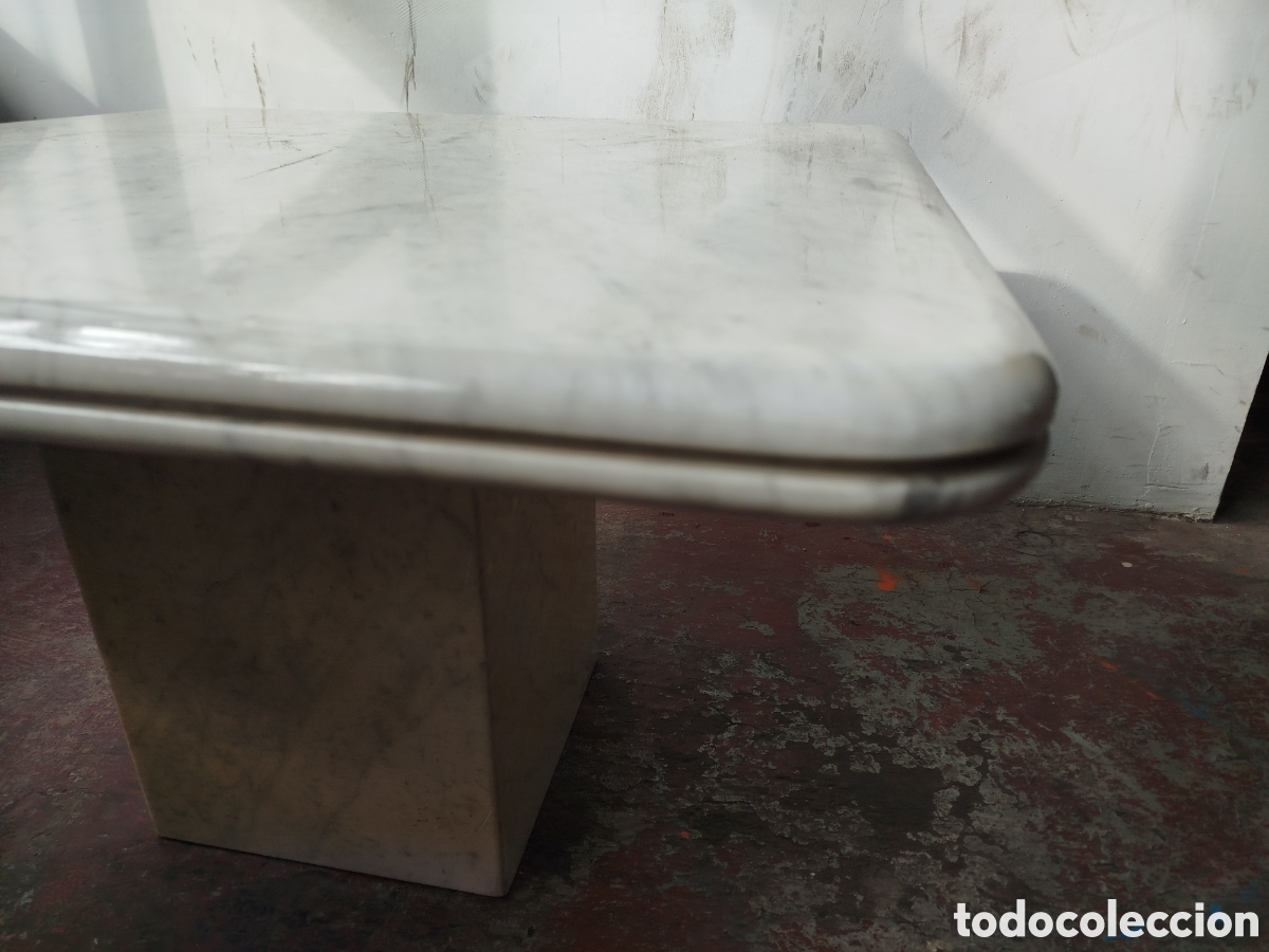 Vintage: MESA DE M&Aacute;RMOL DE CARRARA. - Foto 4