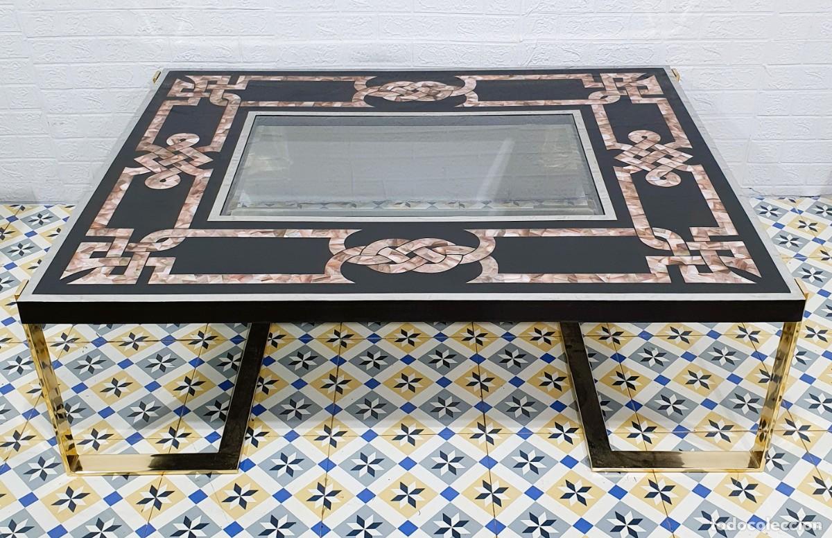 Vintage: Mesa de centro Benghazi con incrustaciones - Foto 4